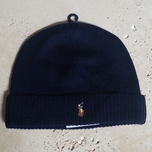 Last one! Polo Ralph Lauren mens hat 100% merino wool navy - Picture 2 of 7